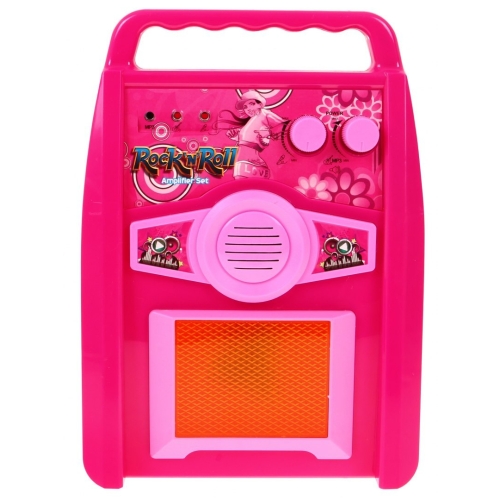 Gitara Elektryczna ze Wzmacniaczem Mikrofon HK-8010D  różowa