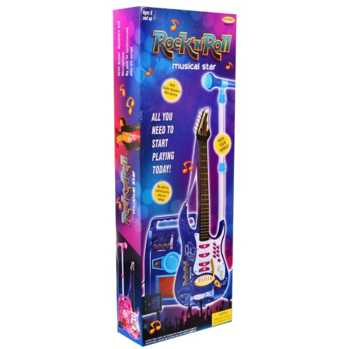 Gitara Elektryczna ze Wzmacniaczem Mikrofon HK-8010D  różowa