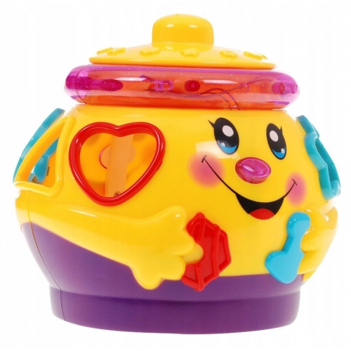 Interaktywny garnuszek podczas zabawy – migające kolorowe światełka i ruch w różnych kierunkach.