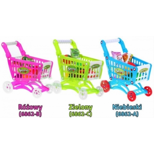 Zestaw 2w1 KOSZYK na zakupy z akcesoriami - Zielony