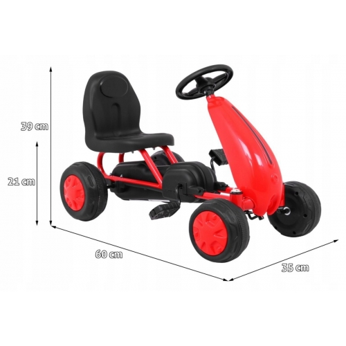 Gokart dla Najmłodszych Czerwony  B001.CR