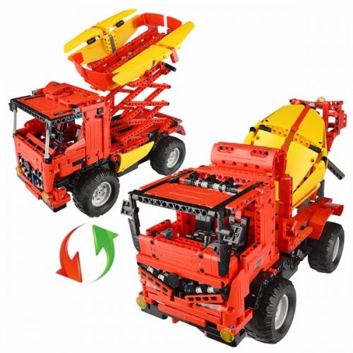 Klocki CADA 2w1  Betoniarka Podnośnik  814 el Zdalnie sterowany