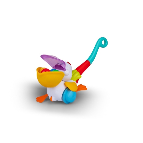 pelikan z piłeczkami