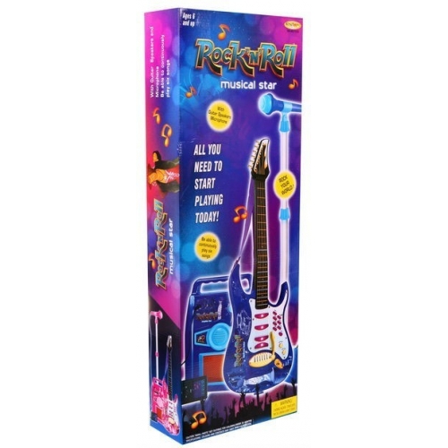 Gitara elektryczna ze wzmacniaczem mikrofon  HK-8010D