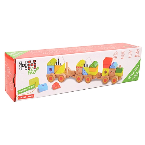 drewniany pociąg klocki hhPoland