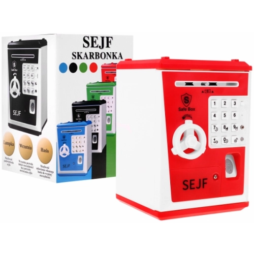 skarbonka sejf czerwony