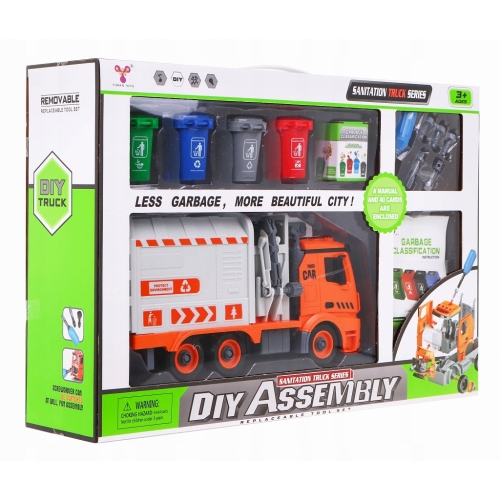 autko śmieciarka  z kontenerami