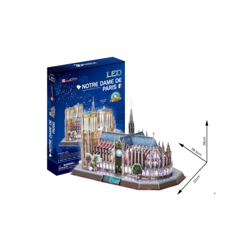 Puzzle 3D LED Katedra Notre Dame