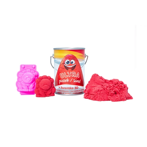 Ultra Piasek puszka 150g czerwony + foremka 3D lew EP 093780