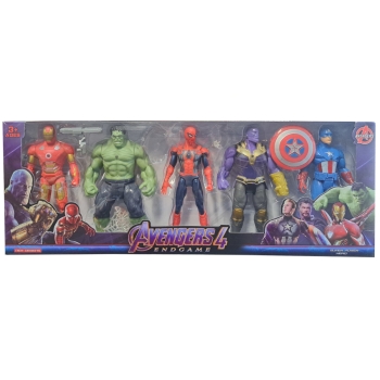 Zestaw 5 Figurek AVENGERS Hulk Spiderman Thanos Iron Man 2105