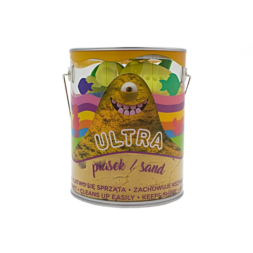 Ultra Piasek puszka 900g + 4 foremki + 2 narzędzia Morskie Życie żółty EP 092592