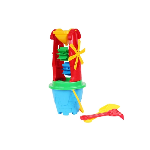 Zestaw Do Piasku 5el Wiaderko Grabki Łopatka Młyn 2742