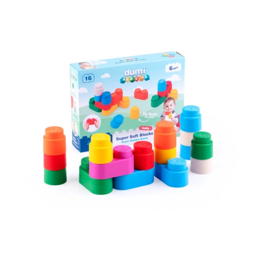 Dumi Blocks Super Miękkie Klocki 16szt. Dumel 30013