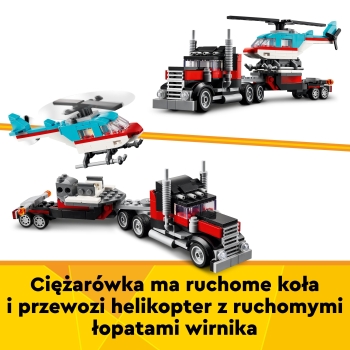 Lego Creator 3w1 Ciężarówka z platformą i helikopterem 31146