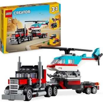 Lego Creator 3w1 Ciężarówka z platformą i helikopterem 31146