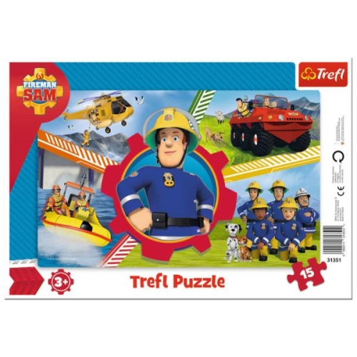 Puzzle Ramkowe 15el. Dzień Strażaka Sama Trefl 31351