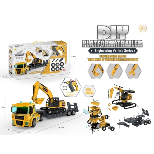 Zestaw Ciężarówka + Koparka Do Skręcania