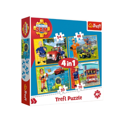 Trefl Puzzle 4w1 Strażak Sam