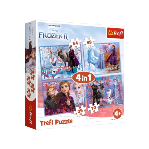 refl Puzzle 4w1 Podróż w Nieznane. Kraina Lodu 2 34323