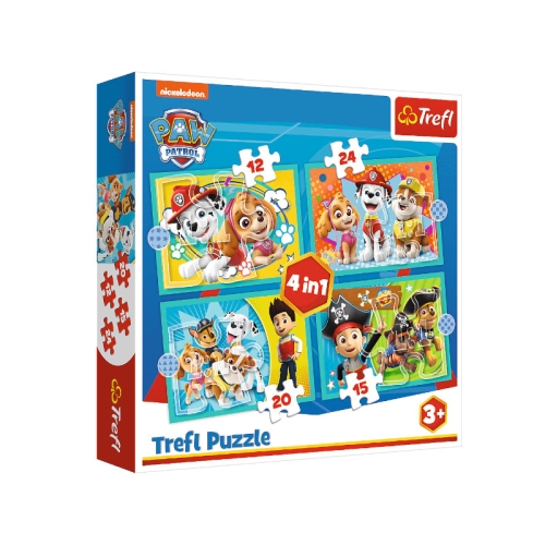 Trefl Puzzle 4w1 Wesoła Ekipa Psiego Patrolu
