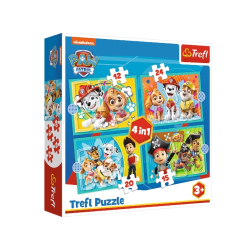 Trefl Puzzle 4w1 Wesoła Ekipa Psiego Patrolu