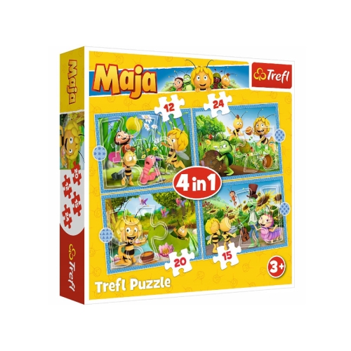 Trefl Puzzle 4w1 Przygody Pszczółki Mai 34356