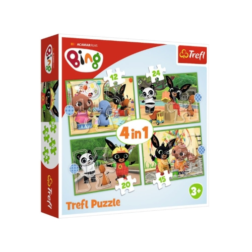 Trefl Puzzle 4w1 Wesoły Dzień Binga 34357