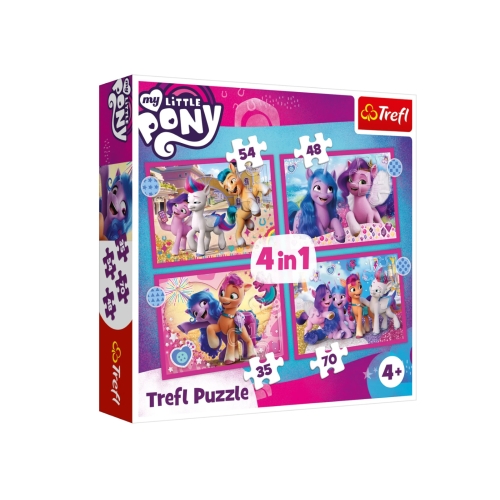 Puzzle 4w1 Kolorowe Kucyki Pony Trefl 34375