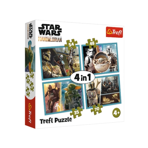 Trefl Puzzle 4w1 Mandalorian i jego Świat