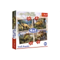 Trefl Puzzle 4w1 Ciekawe dinozaury 34383