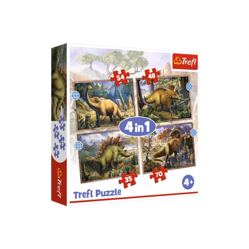 Trefl Puzzle 4w1 Ciekawe dinozaury 34383