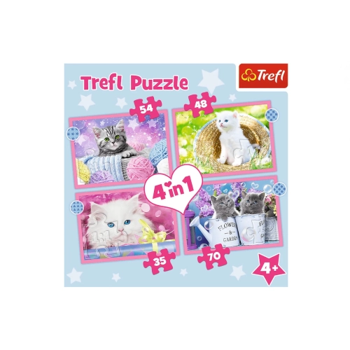 Trefl Puzzle 4w1 Zabawne kotki 34396