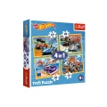 Trefl Puzzle 4w1 Pojazdy Hot Wheels 34627