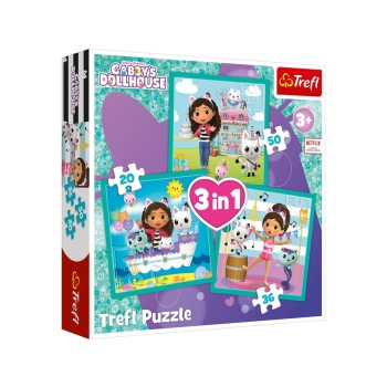 Puzzle 3w1 Koci Domek Gabi Aktywności Gabi Trefl 34871