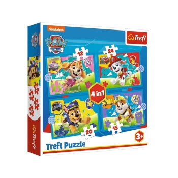 Puzzle 4w1 Biegnące Pieski Psi Patrol 34628