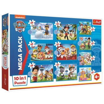 Trefl Puzzle 10w1 Niezawodna drużyna Psiego Patrolu Paw Patrol 96001