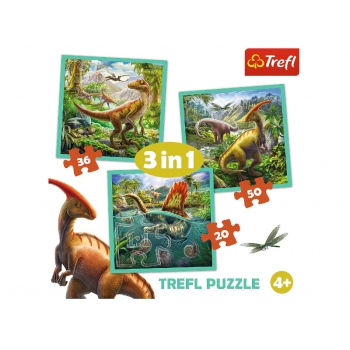 Puzzle dinozaury 3w1