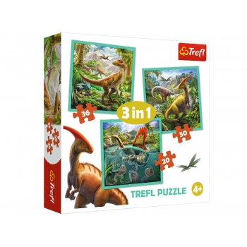 Trefl Puzzle 3w1 Niezwykły Świat Dinozaurów