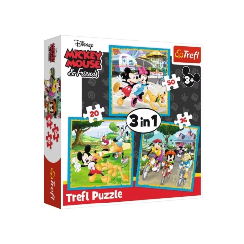Trefl Puzzle 3w1 Myszka Miki z Przyjaciółmi 34846
