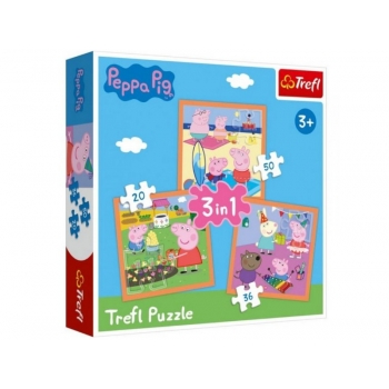 Trefl Puzzle 3w1 Pomysłowa Świnka Peppa 34852