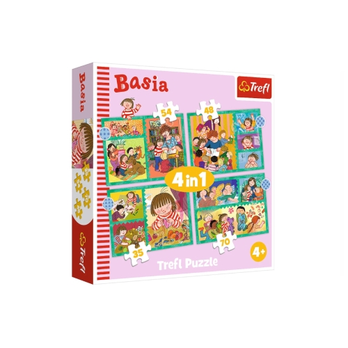 Trefl Puzzle 4w1 Przygody Basi 34606