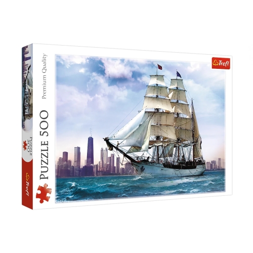 Trefl Puzzle 500el Żaglowiec na tle Chicago 37120