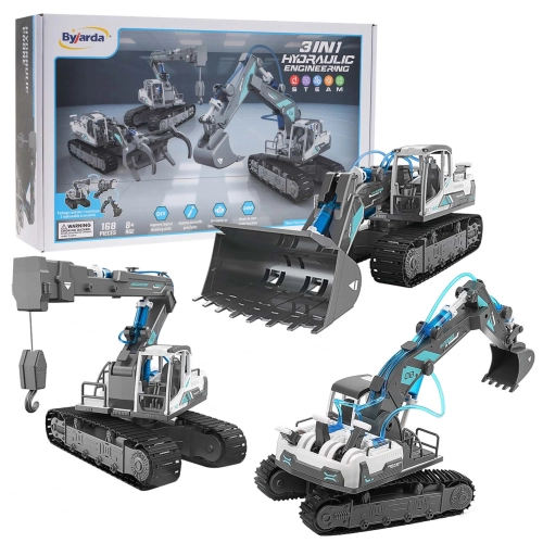 Zestaw Pojazdów Budowlanych do Składania 3w1