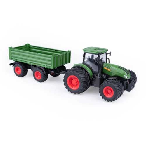 Agro pojazdy traktor zielony RC + przyczepa HT50297