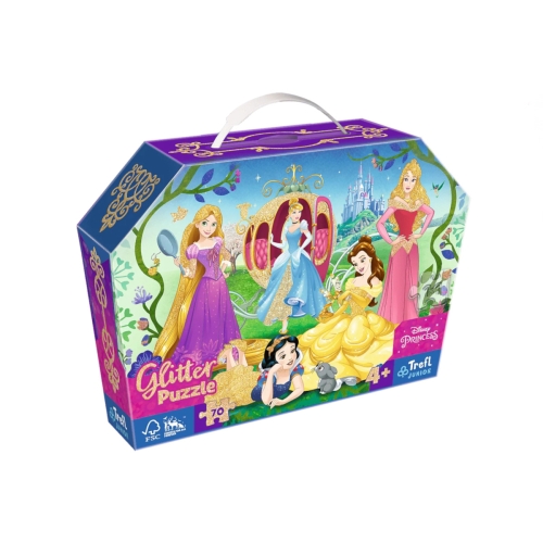Trefl Puzzle 70el brokatowe Wesołe Księżniczki 53017