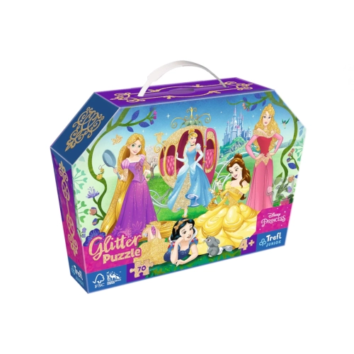 Trefl Puzzle 70el brokatowe Wesołe Księżniczki 53017