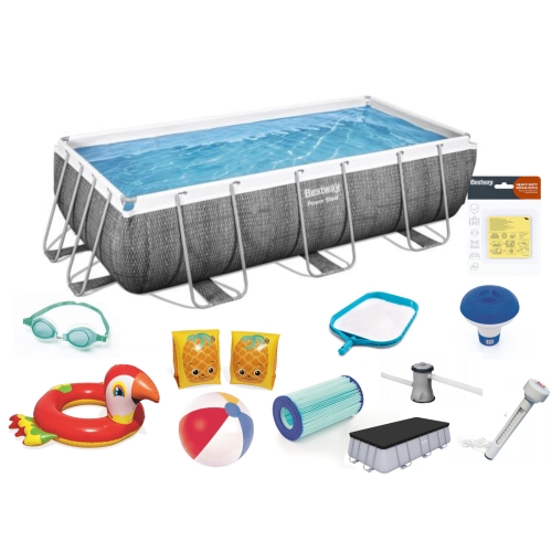 ZESTAW 18w1 Basen Stelażowy 404x201x100