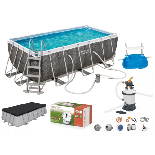 Basen Stelażowy 412 cm x 201 cm x 122 cm BESTWAY Pompa Piaskowa 56722