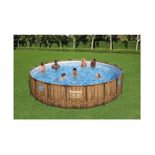 ZESTAW 15w1 Basen ogrodowy stelażowy Rattan 549 x 122 cm  Bestway 56977