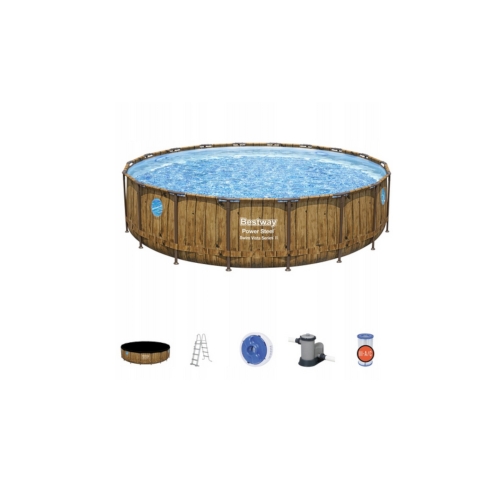 Basen ogrodowy stelażowy Drewno 549 x 122 cm Bestway 56977